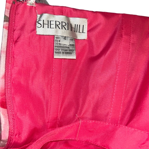 Sherri Hill 51791 Pink floral high low prom pageant bridal gown dress size 4 - Picture 9 of 10